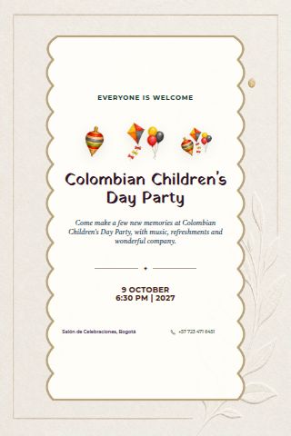 Colombian Children's Day Party invitation preview