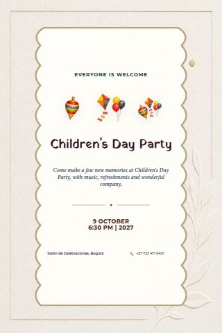 Children's Day Party invitation design
