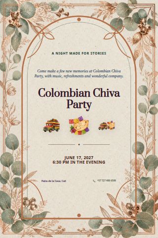 Colombian Chiva Party invitation preview