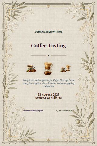 Coffee Tasting invitation design preview