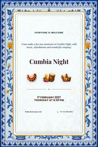 Cumbia Night invitation design