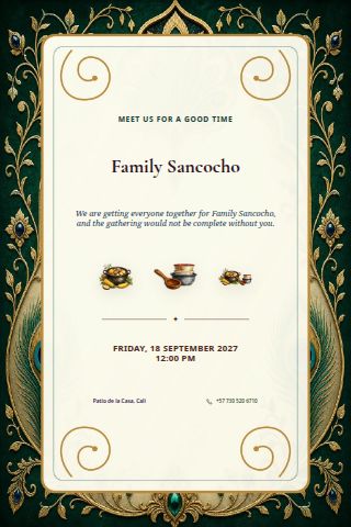 Family Sancocho invitation design