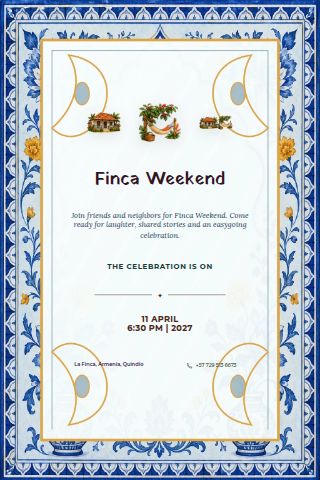 Finca Weekend invitation design