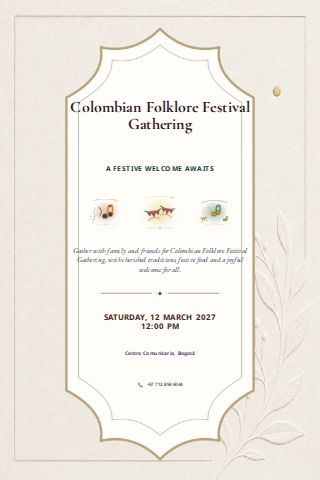 Colombian Folklore Festival Gathering invitation design preview