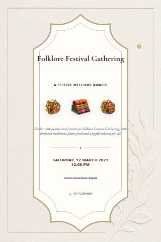Folklore Festival Gathering invitation design
