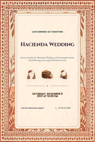 Hacienda Wedding invitation design