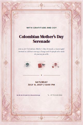 Colombian Mother's Day Serenade invitation design preview