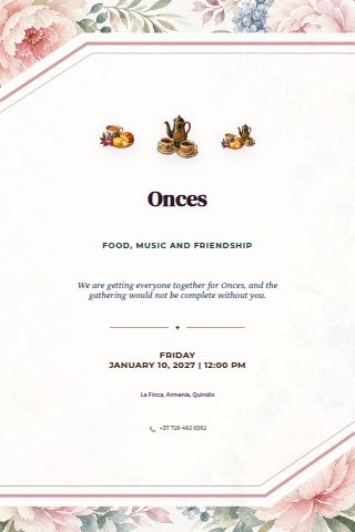 Onces invitation design