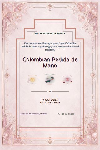 Colombian Pedida de Mano invitation design preview