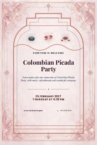 Colombian Picada Party invitation design preview