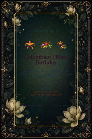 Colombian Piñata Birthday invitation preview