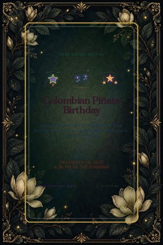 Colombian Piñata Birthday invitation design preview