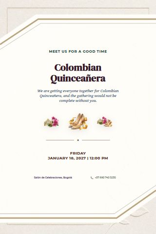 Colombian Quinceañera invitation preview