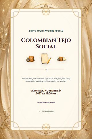 Colombian Tejo Social invitation preview