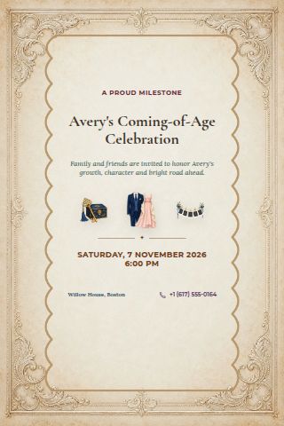 Coming-of-Age Party invitation preview