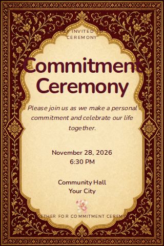 Commitment Ceremony invitation design preview