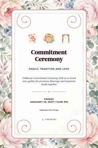 Commitment Ceremony invitation preview