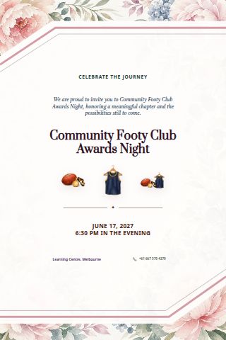 Community Footy Club Awards Night invitation preview