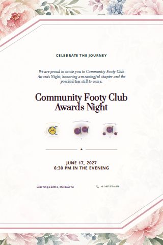 Community Footy Club Awards Night invitation design preview