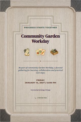 Community Garden Workday invitation preview