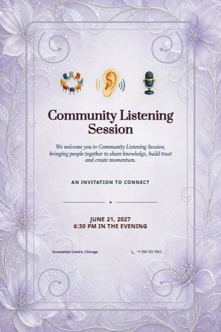 Community Listening Session invitation preview
