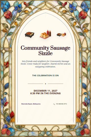 Community Sausage Sizzle invitation preview
