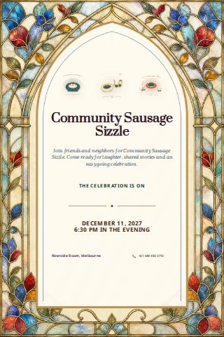 Community Sausage Sizzle invitation design preview