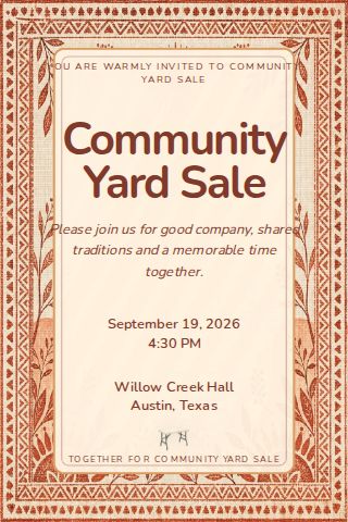 Community Yard Sale invitation design preview