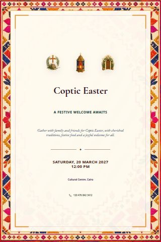 Coptic Easter invitation preview