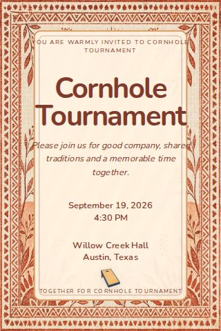 Cornhole Tournament invitation design preview