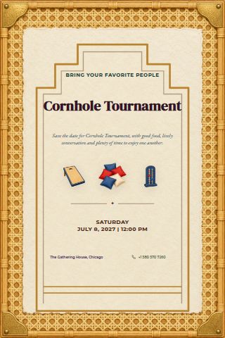 Cornhole Tournament invitation preview