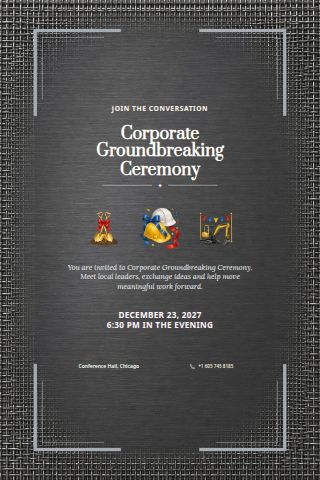 Corporate Groundbreaking Ceremony invitation preview