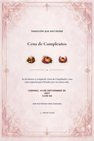 Adult Birthday Dinner invitation design