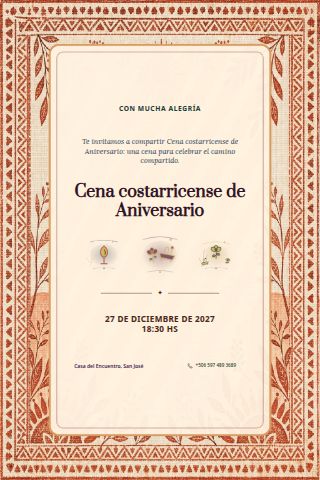 Costa Rican Anniversary Dinner invitation design preview