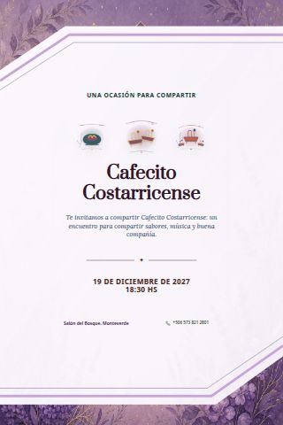 Costa Rican Cafecito Gathering invitation design preview
