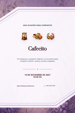 Cafecito Gathering invitation design