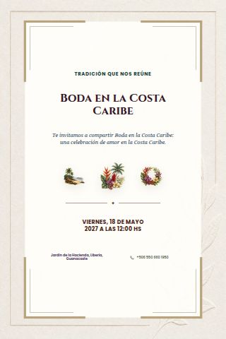 Caribbean Coast Wedding invitation design