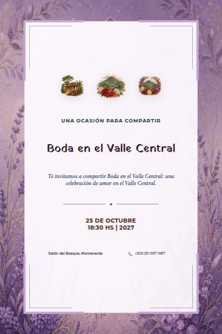 Central Valley Coffee Estate Wedding invitation design