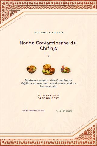 Costa Rican Chifrijo Night invitation preview