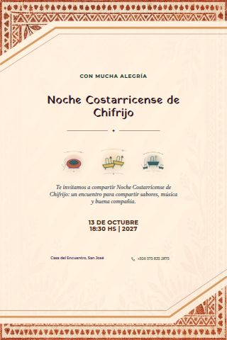 Costa Rican Chifrijo Night invitation design preview