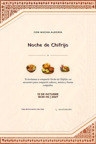 Chifrijo Night invitation design