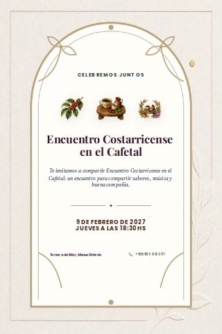Costa Rican Coffee Estate Gathering invitation preview
