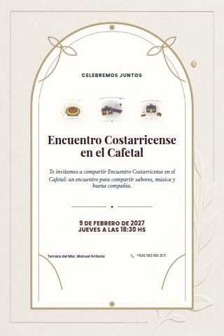 Costa Rican Coffee Estate Gathering invitation design preview