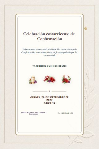 Costa Rican Confirmation Celebration invitation preview
