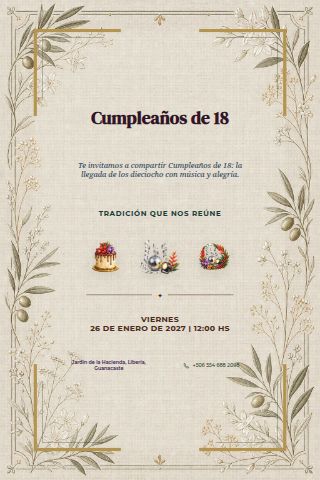 Eighteenth Birthday invitation design