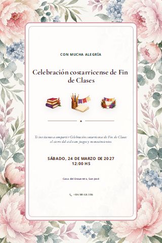 Costa Rican End-of-School Celebration invitation preview
