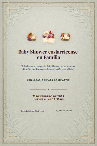 Costa Rican Family Baby Shower invitation preview