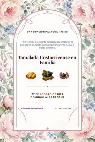 Costa Rican Family Tamalada invitation preview