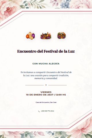 Festival of Light Gathering invitation design