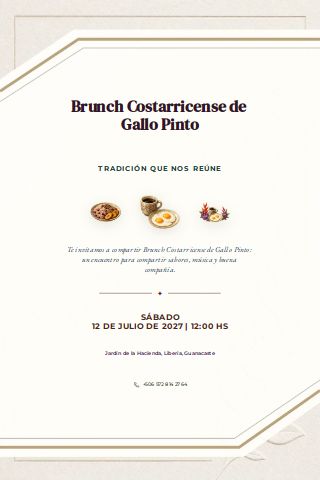 Costa Rican Gallo Pinto Brunch invitation preview